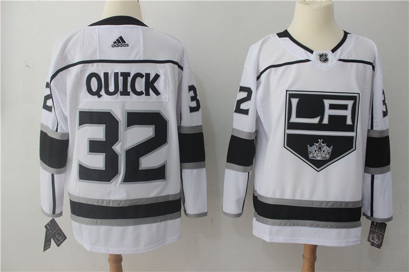 Men Los Angeles Kings #32 Jonathan Quick white Adidas Hockey Stitched NHL Jerseys->los angeles kings->NHL Jersey